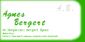 agnes bergert business card